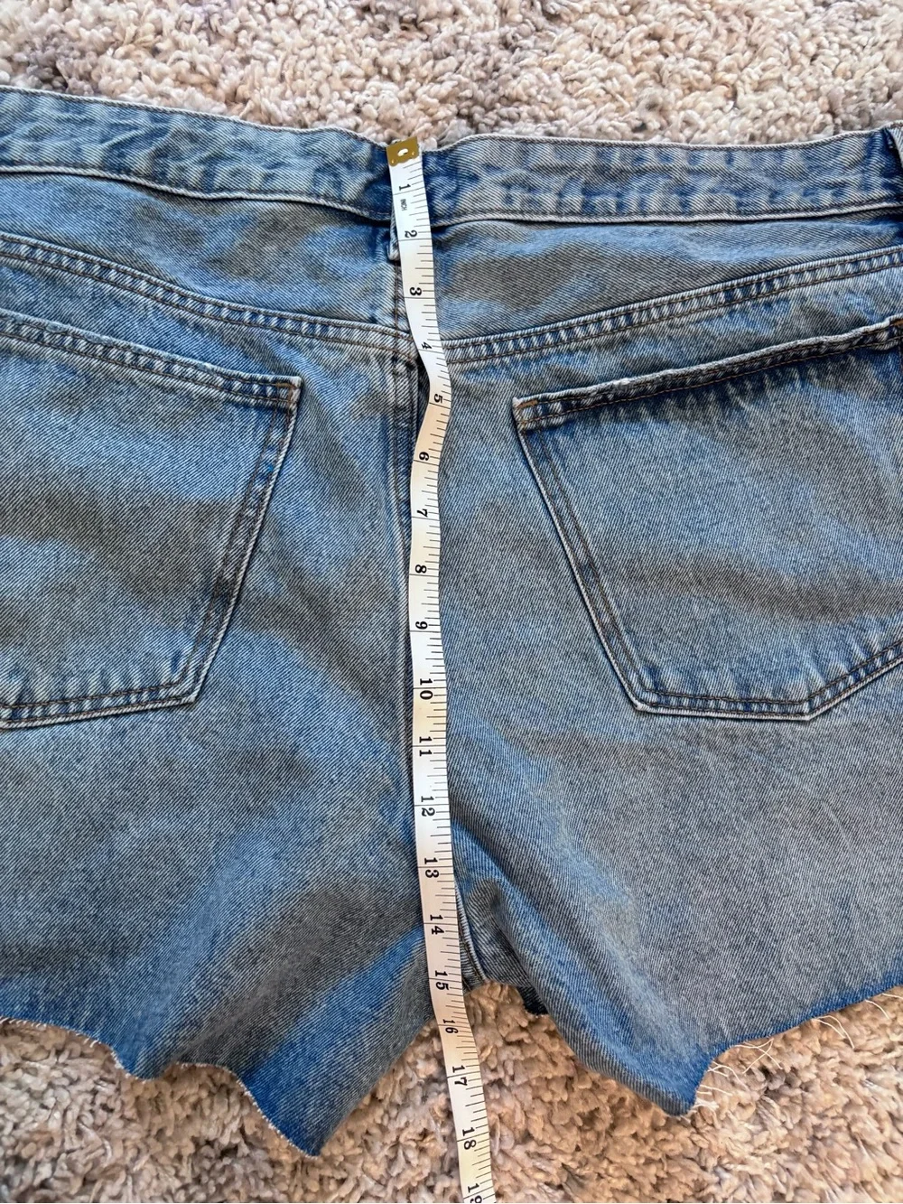 Classic High-Rise Denim Shorts in Blue
